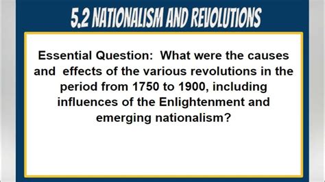5.2 Nationalism and Revolutions from 1750.